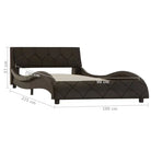 Kunstleren bedframe met golfontwerp voor een moderne slaapkamer - Grijs / 90 x 200 cm - Bedden & bedframes