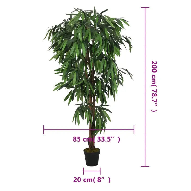 Kunstmangoboom met kunststof pot voor woonkamer en kantoor decoratie - Kunstplanten