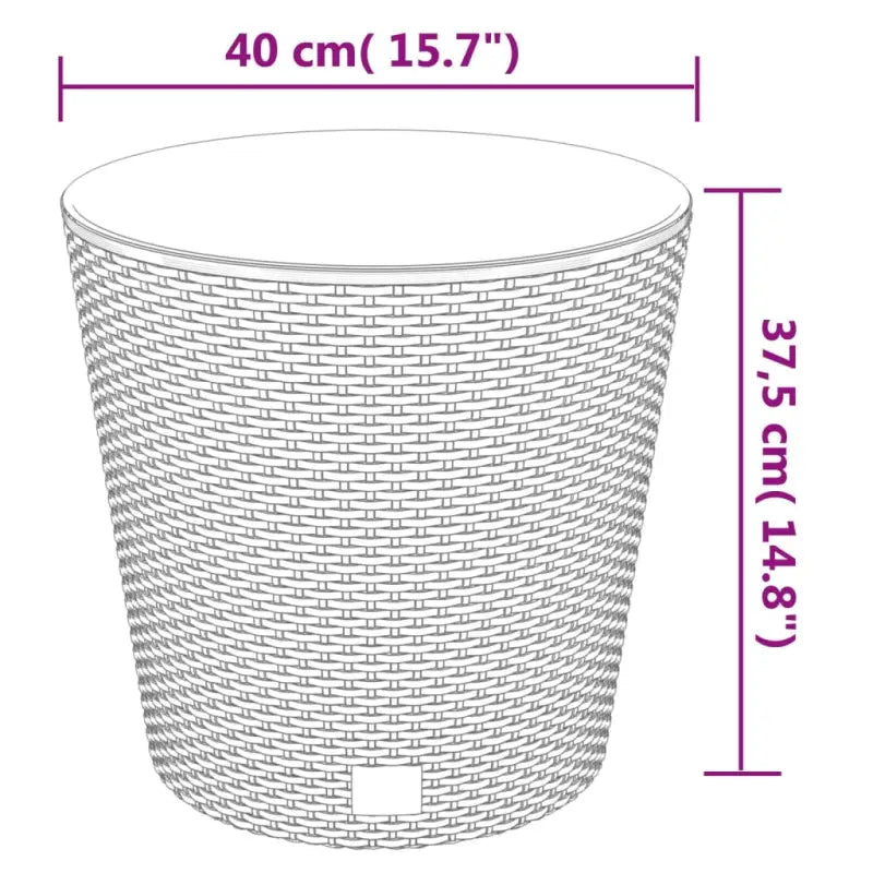 Kunststof binnenbak in rattan plantenbak voor tuin en balkon stijling - Bloempotten & plantenbakken