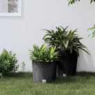 Kunststof binnenbak in rattan plantenbak voor tuin en balkon stijling - Antraciet / 15.3 l / 1 - Bloempotten &