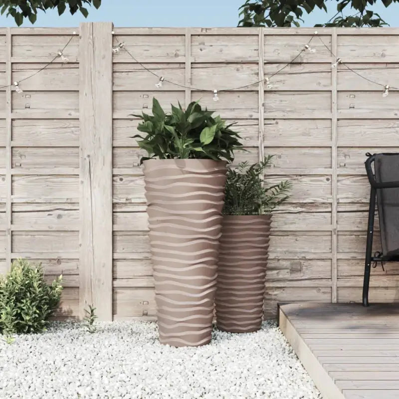 Kunststof binnenbak voor bloempotten en plantenbakken met geribbelde uitstraling - Mokka / 45 l / 1 - Bloempotten &
