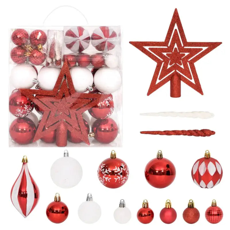 Kunststof kerstballen set voor feestelijke versiering - Rood / 1 - Decoratie voor feestdagen