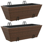 Kunststof pot met poly rattan uitstraling voor bloemen en planten - Bloempotten & plantenbakken