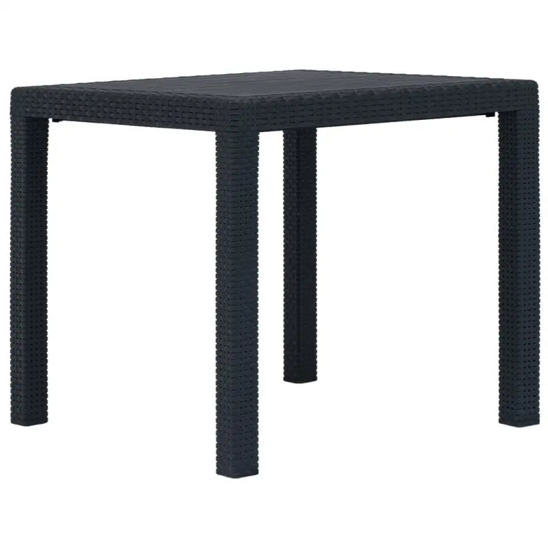 Kunststoffen tuintafel in rattan-look voor buitengebruik - Antraciet / 79 x 79 x 72 cm / 1 - Tuintafels