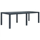 Kunststoffen tuintafel in rattan-look voor buitengebruik - Antraciet / 220 x 90 x 72 cm / 1 - Tuintafels