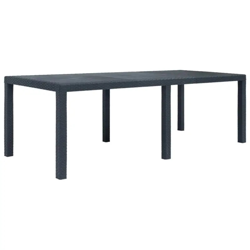 Kunststoffen tuintafel in rattan-look voor buitengebruik - Antraciet / 220 x 90 x 72 cm / 1 - Tuintafels