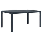 Kunststoffen tuintafel in rattan-look voor buitengebruik - Antraciet / 150 x 90 x 72 cm / 1 - Tuintafels