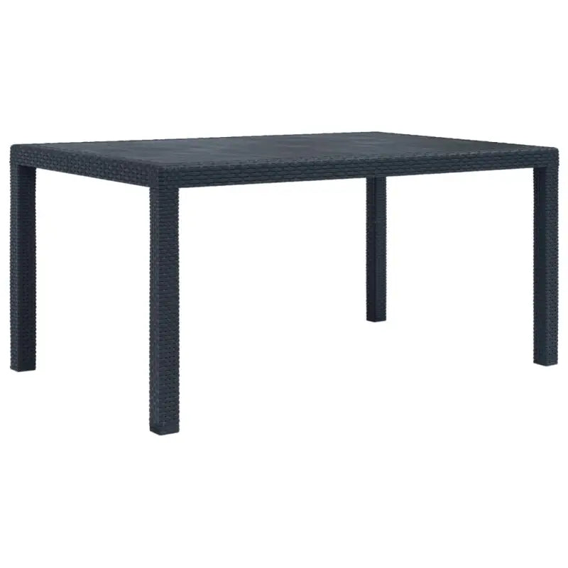 Kunststoffen tuintafel in rattan-look voor buitengebruik - Antraciet / 150 x 90 x 72 cm / 1 - Tuintafels