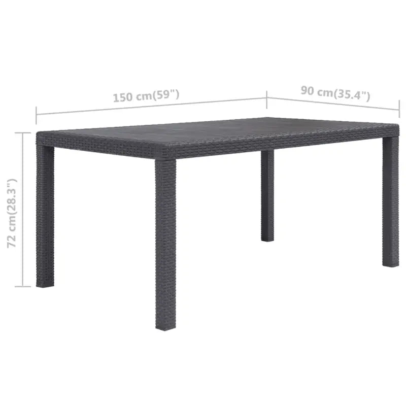 Kunststoffen tuintafel in rattan-look voor buitengebruik - Tuintafels