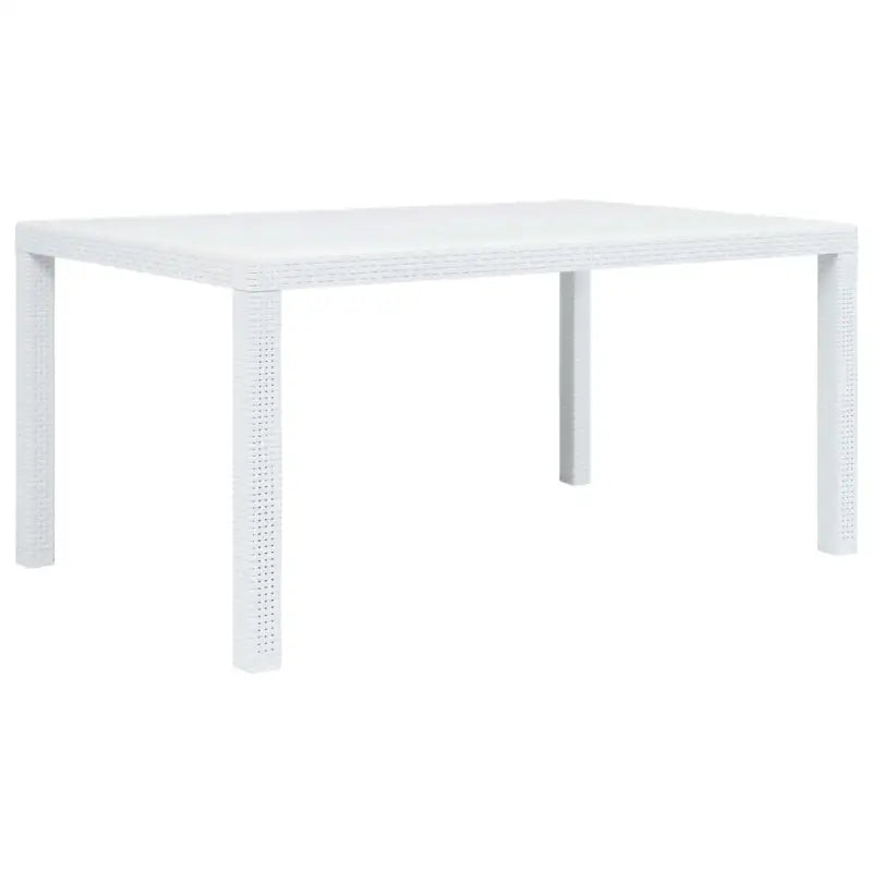 Kunststoffen tuintafel in rattan-look voor buitengebruik - Wit / 150 x 90 x 72 cm / 1 - Tuintafels