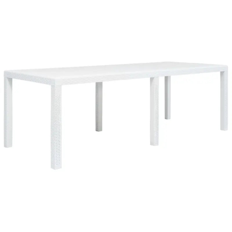 Kunststoffen tuintafel in rattan-look voor buitengebruik - Wit / 220 x 90 x 72 cm / 1 - Tuintafels