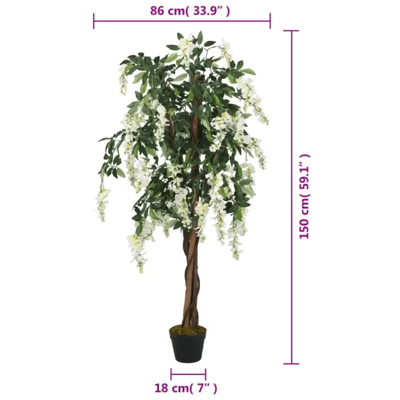 Kunstwisteria Boom met Kunststof Pot voor Binnengebruik - Kunstplanten