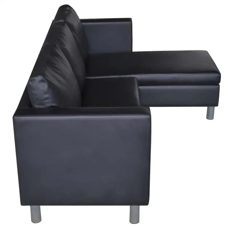 Kwalitatief hoogwaardige kunstleren bank voor comfortabel loungen en ontspannen - Zwart - Banken