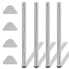 Kwalitatief hoogwaardige set tafelpoten voor tafels en werkbladen - Chroom / 870 mm / 4 - Tafelpoten