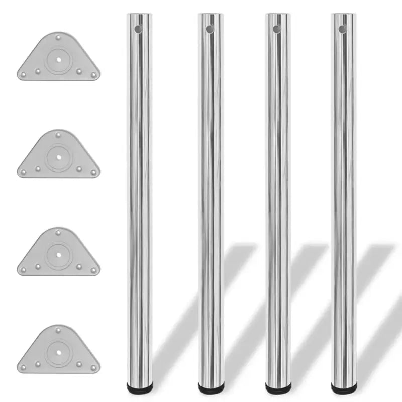 Kwalitatief hoogwaardige set tafelpoten voor tafels en werkbladen - Chroom / 870 mm / 4 - Tafelpoten