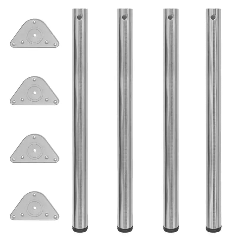 Kwalitatief hoogwaardige set tafelpoten voor tafels en werkbladen - Geborsteld nikkel / 870 mm / 4 - Tafelpoten