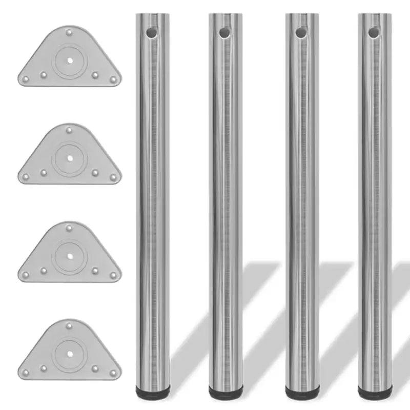 Kwalitatief hoogwaardige set tafelpoten voor tafels en werkbladen - Geborsteld nikkel / 710 mm / 4 - Tafelpoten