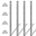 Kwalitatief hoogwaardige set tafelpoten voor tafels en werkbladen - Geborsteld nikkel / 1100 mm / 4 - Tafelpoten
