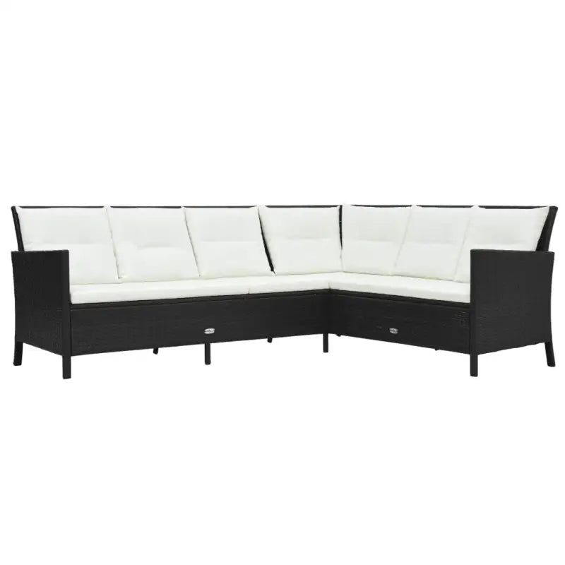 L-vormige bank loungeset met stalen frame en waterbestendige PE-rattan - Tuinsets