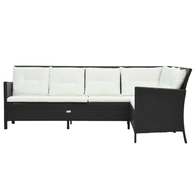 L-vormige bank loungeset met stalen frame en waterbestendige PE-rattan - Tuinsets