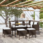 L-vormige bank loungestoel voor een comfortabele tuinset - Bruin - Tuinsets
