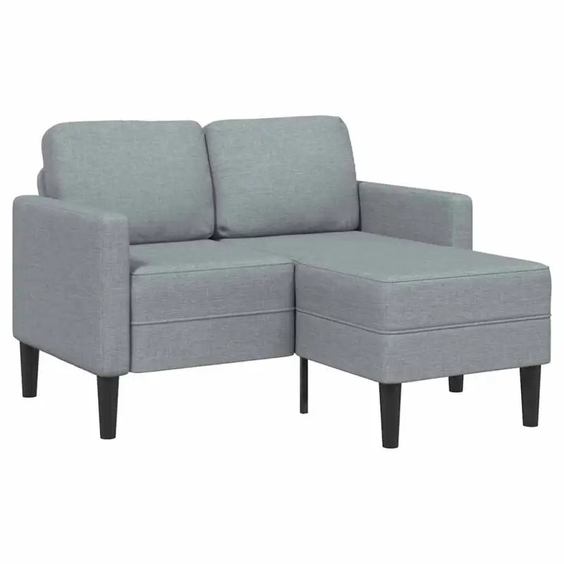 L-vormige bank met massief hout en zacht polyester voor tijdloze comfort - Lichtgrijs - Banken
