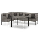 L-vormige bank tuinset met poly rattan en gepoedercoat staal - Tuinsets