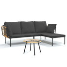 L-vormige bank tuinset van poly rattan voor een stijlvolle tuinbank - Donkergrijs - Tuinsets