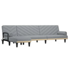 L-vormige slaapbank met chaise longue en perfecte totale afmetingen - Lichtgrijs - Banken