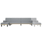 L-vormige slaapbank met chaise longue en perfecte totale afmetingen - Lichtgrijs - Banken