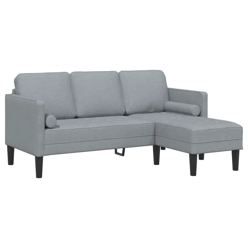 L-vormige sofa set met modulaire ontwerp en lichte grijze stof - Banken