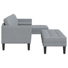 L-vormige sofa set met modulaire ontwerp en lichte grijze stof - Banken