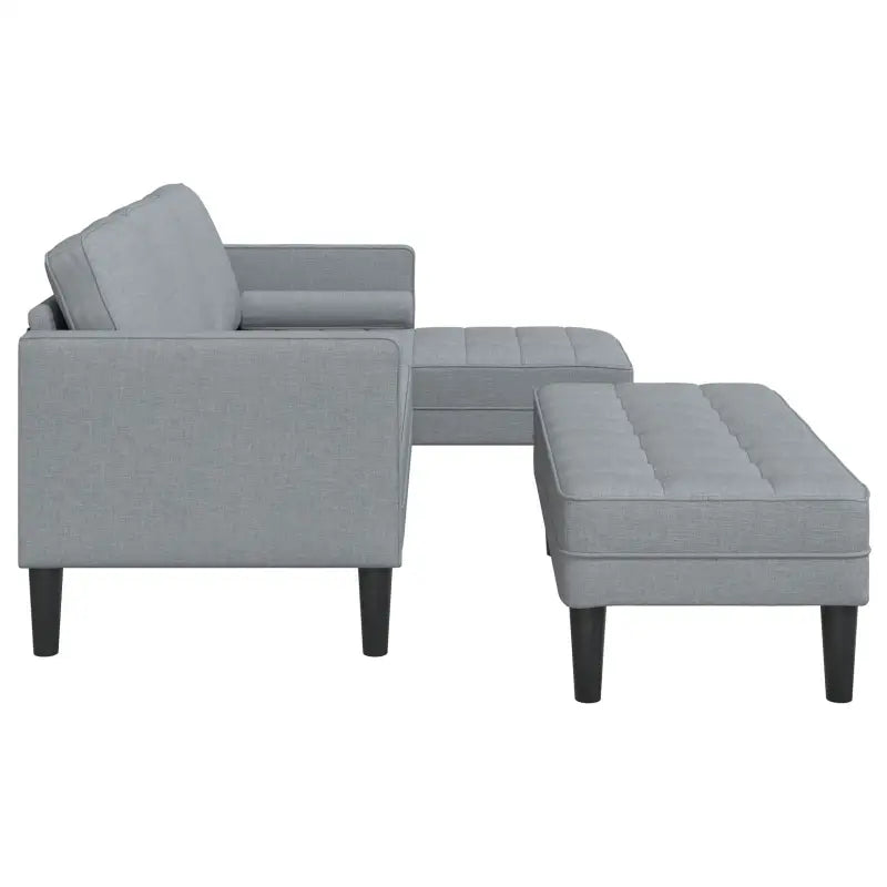 L-vormige sofa set met modulaire ontwerp en lichte grijze stof - Banken