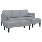 L-vormige sofa set met modulaire ontwerp en lichte grijze stof - Banken