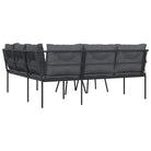 L-vormige tuinbank met comfortabele zitervaring en wasbare hoes - Antraciet - Tuinsets