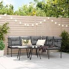 L-vormige tuinbank met comfortabele zitervaring en wasbare hoes - Antraciet - Tuinsets
