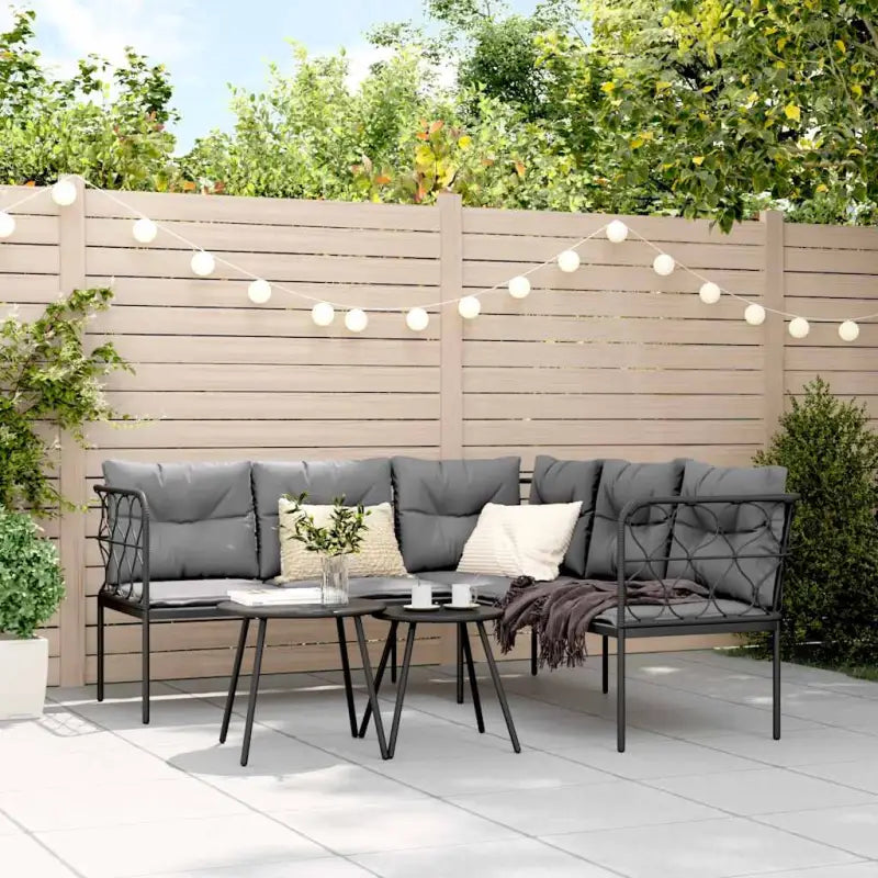 L-vormige tuinbank met comfortabele zitervaring en wasbare hoes - Antraciet - Tuinsets
