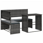 L-vormige tuinbank met inklapbare tafel en poly rattan voor buitengebruik - Tuinsets