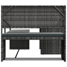 L-vormige tuinbank met inklapbare tafel en poly rattan voor buitengebruik - Tuinsets