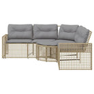 L-vormige tuinbank met poly rattan en wasbare hoes voor buitenplezier - Loungebanken