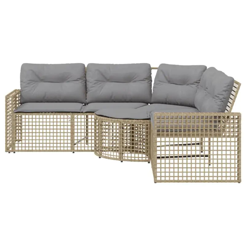 L-vormige tuinbank met poly rattan en wasbare hoes voor buitenplezier - Loungebanken