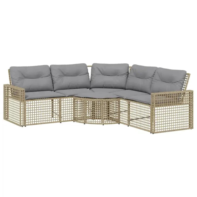 L-vormige tuinbank met poly rattan en wasbare hoes voor buitenplezier - Loungebanken