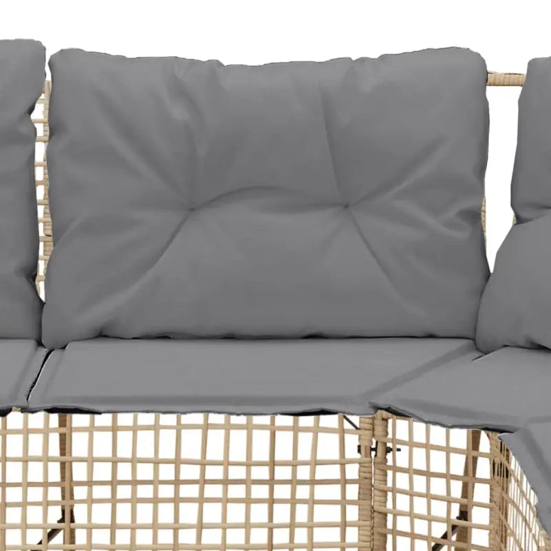 L-vormige tuinbank met poly rattan en wasbare hoes voor buitenplezier - Loungebanken