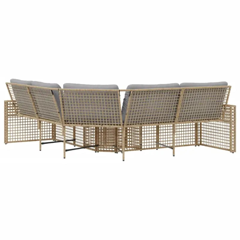 L-vormige tuinbank met poly rattan en wasbare hoes voor buitenplezier - Loungebanken