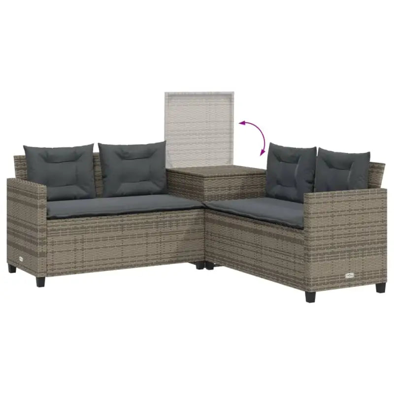 L-vormige tuinbank met poly rattan en waterdichte zak for easy cleaning - Tuinsets