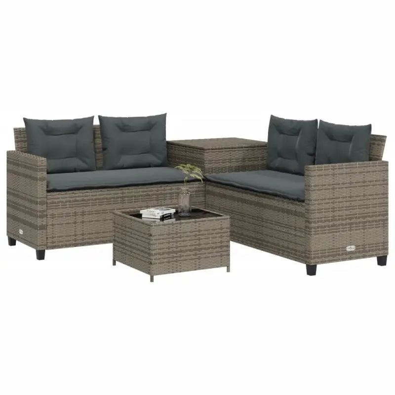 L-vormige tuinbank met poly rattan en waterdichte zak for easy cleaning - Tuinsets
