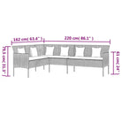 L-vormige tuinbank van poly rattan met zwart materiaal en comfortabele vulling - Loungebanken