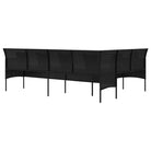 L-vormige tuinbank van poly rattan met zwart materiaal en comfortabele vulling - Loungebanken