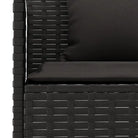 L-vormige tuinbank van poly rattan met zwart materiaal en comfortabele vulling - Loungebanken