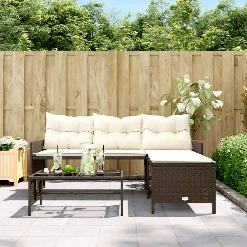 L-vormige tuinbank van poly rattan voor comfortabele zitervaring - Loungebanken
